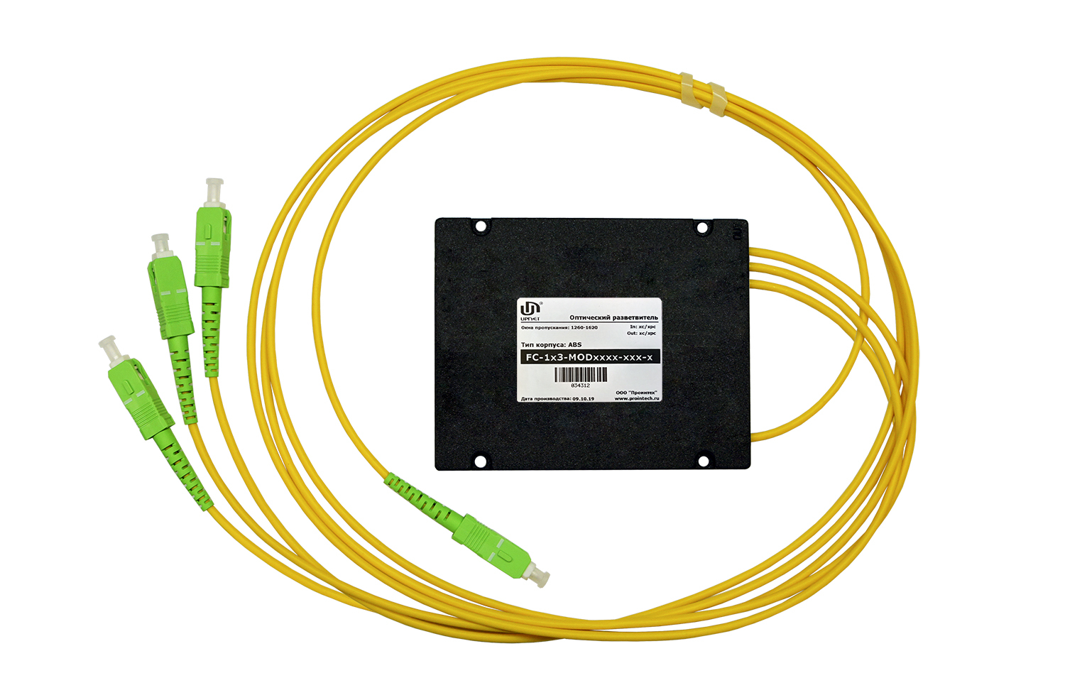 Оптический сплиттер PLC 1x3 3.0мм, неоконцованный