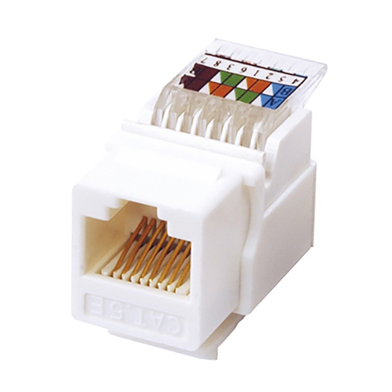 Rexant Модуль Keystone Jack RJ-45(8P8C), UTP, CAT5E, тип 180 градусов,самозажимной, белый