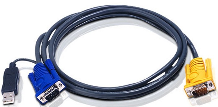 Шнур, мон., клав.+мышь USB SPHD15=>HD DB15+USB A-Тип, Male2xMale